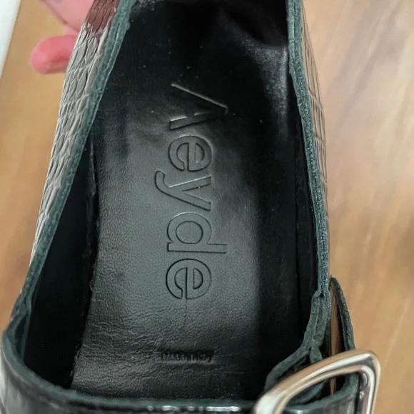 Aeyde Sunny Croc Leather Mary Jane Ballet Flats - Sz 36 - Picture 3 of 11